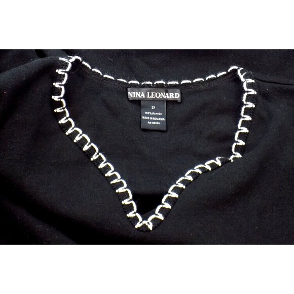 Nina Leonard Sweater 3X Comfy Office Minimal Classy Whipstitch (BUNDLE PRICE $6) - Picture 4 of 5